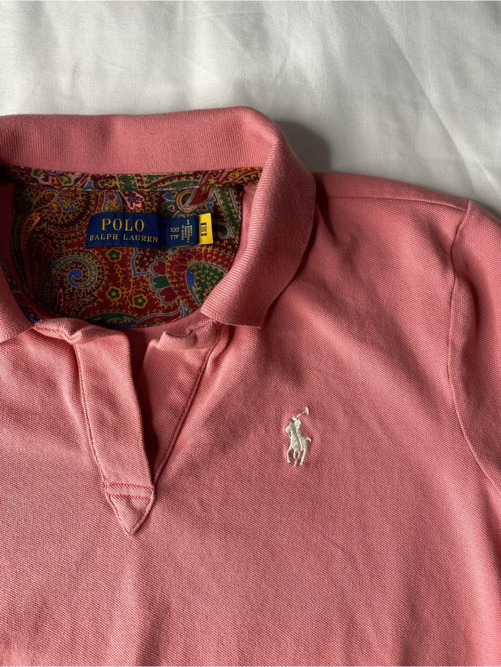 Polo Ralph Lauren Pink Coral Banded Waist Polo Shirt Women's XXS